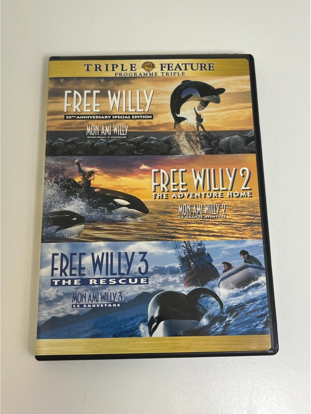 Free Willy 1-2-3 Triple Feature DVD Bilingual 10th Anniv Special Edition